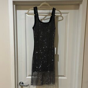 Silver Sparkly Mesh Bodycon dress